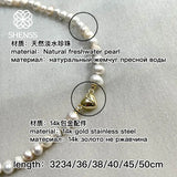Freshwater Pearl Necklace Love Pendant Wedding Gift Jewelry