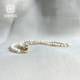 Freshwater Pearl Necklace Love Pendant Wedding Gift Jewelry