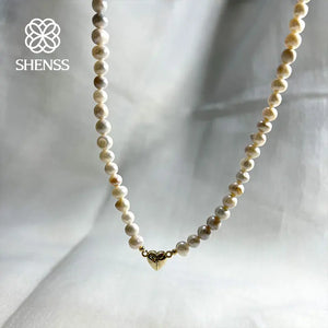 Freshwater Pearl Necklace Love Pendant Wedding Gift Jewelry