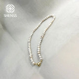 Freshwater Pearl Necklace Love Pendant Wedding Gift Jewelry
