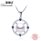 Freshwater Pearl Pendant with Zircon Silver Jewelry - Festive Gift