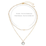 Freshwater Pearl Necklace Rice Grain Women Clavicle Chain Baroque Button Pendant