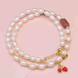 Freshwater Pearl Necklace Rice Shape Women's Accessories Wedding Party Jewelry