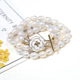 Freshwater Pearl Necklace Rice Shape Women Wedding Party Jewelry