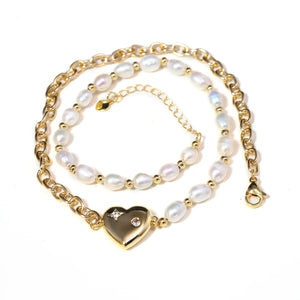 Natural Freshwater Pearl Necklace Rice Shape Women Accessories