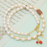 Freshwater Pearl Necklace Rice Shape Women's Accessories Wedding Party Jewelry
