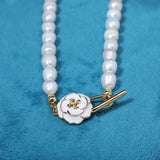 Freshwater Pearl Necklace Rice Shape Women Wedding Party Jewelry