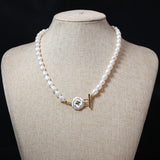 Freshwater Pearl Necklace Rice Shape Women Wedding Party Jewelry