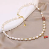 Freshwater Pearl Necklace Rice Shape Women's Accessories Wedding Party Jewelry