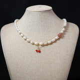 Freshwater Pearl Necklace Rice Shape Women Personality Necklace