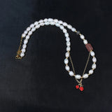 Freshwater Pearl Necklace Rice Shape Women Personality Necklace