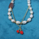 Freshwater Pearl Necklace Rice Shape Women Personality Necklace