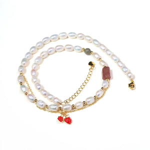 Freshwater Pearl Necklace Rice Shape Women Personality Necklace