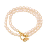 Pearl Necklace Rice Shape Women Wedding Jewelry Gift