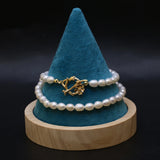 Pearl Necklace Rice Shape Women Wedding Jewelry Gift