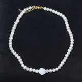 Freshwater Pearl Necklace Round Shape Wedding Party Jewelry