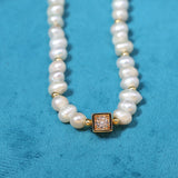 Natural Freshwater Pearl Necklace Round Shape Women Accessories