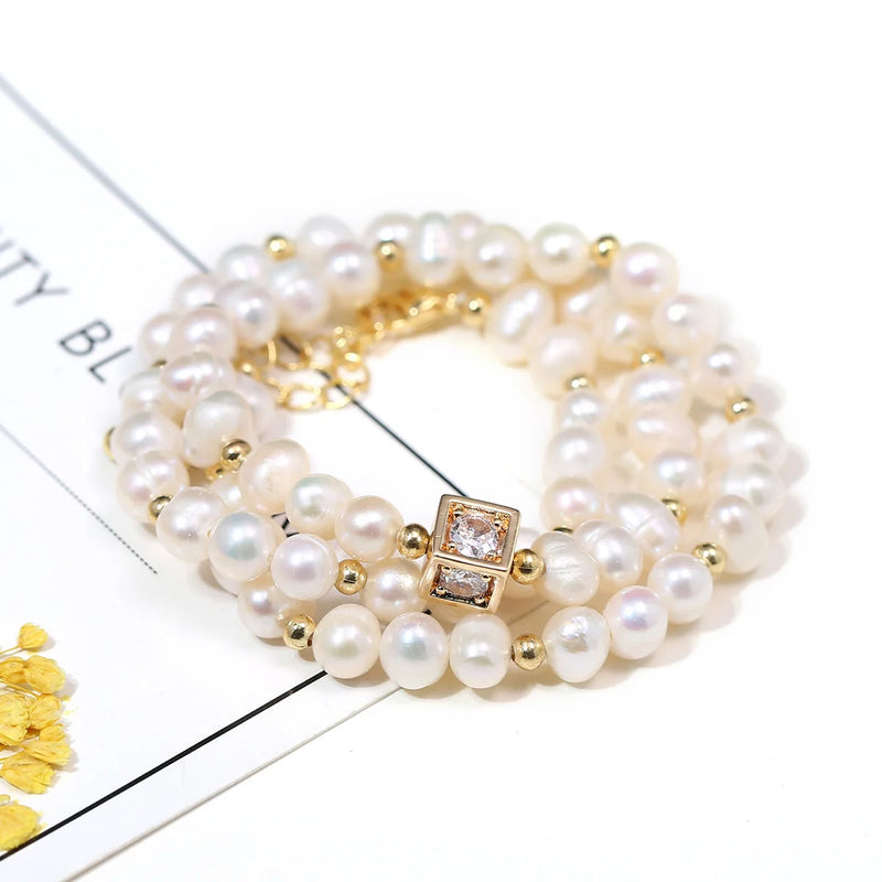 Natural Freshwater Pearl Necklace Round Shape Women Accessories
