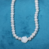 Freshwater Pearl Necklace Round Shape Wedding Party Jewelry