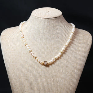 Natural Freshwater Pearl Necklace Round Shape Women Accessories