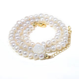 Freshwater Pearl Necklace Round Shape Wedding Party Jewelry