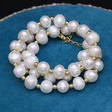 Natural Freshwater Pearl Necklace Round shape Women Jewelry