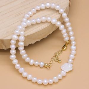 Freshwater Pearl Necklace Round Shape Women's Personality Accessory