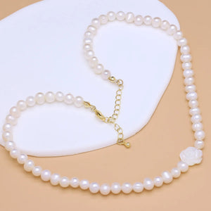 Freshwater Pearl Necklace Round Shape Women's Personality Accessory