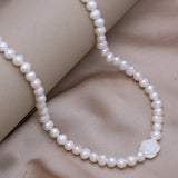 Freshwater Pearl Necklace Round Shape Women's Personality Accessory