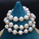 Natural Freshwater Pearl Necklace Round shape Women Jewelry