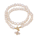 Freshwater Pearl Necklace Round Shape Women Wedding Party Jewelry