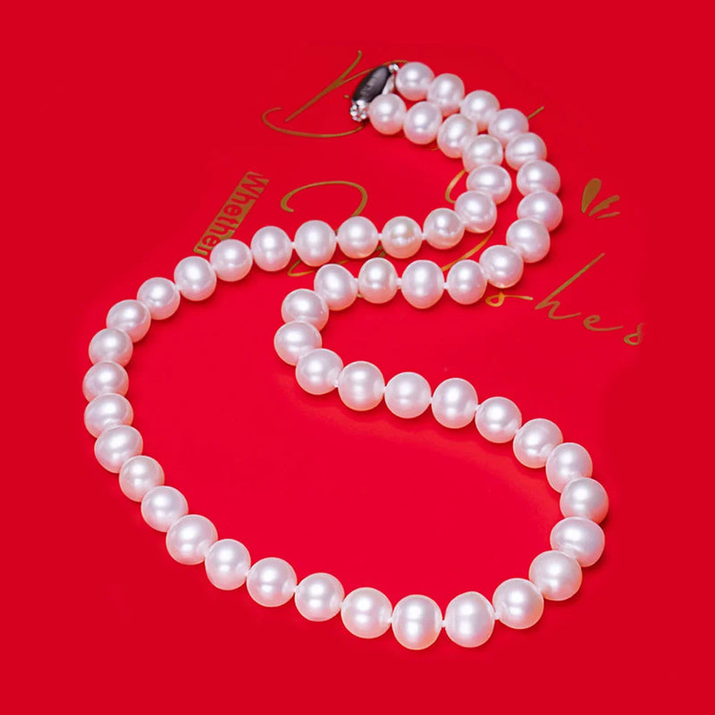 Freshwater Pearl Necklace for Mom Mother's Gift 925 Clasp Pearl Necklace