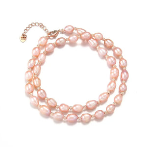 Pink Freshwater Pearl Necklace 6-7mm Beads 45mm Jewelry