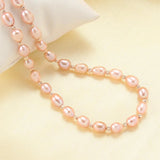 Pink Freshwater Pearl Necklace 6-7mm Beads 45mm Jewelry
