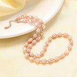 Pink Freshwater Pearl Necklace 6-7mm Beads 45mm Jewelry