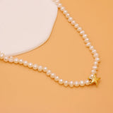 Natural Freshwater Pearl Necklace Round Shape Accessories Women
