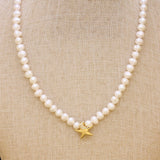Natural Freshwater Pearl Necklace Round Shape Accessories Women