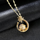 Freshwater Pearl Necklace 925 Silver Zircon Party Jewelry