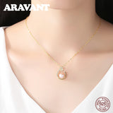 Freshwater Pearl Necklace 925 Silver Zircon Party Jewelry