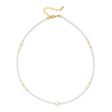 Freshwater Pearl Necklace Crystal Glass Beads Pendant Collar Boho Beach Jewelry