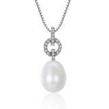 Freshwater Pearl Pendant 925 Silver Bridal Necklace