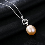 Freshwater Pearl Pendant 925 Silver Bridal Necklace