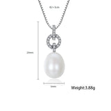 Freshwater Pearl Pendant 925 Silver Bridal Necklace