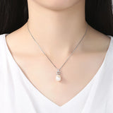 Freshwater Pearl Pendant 925 Silver Bridal Necklace