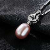 Freshwater Pearl Pendant 925 Silver Bridal Necklace