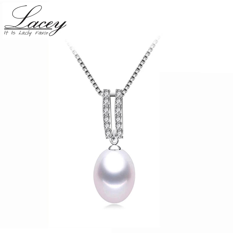 Freshwater Pearl Pendant Necklace, Sterling Silver Chain, Bride Gift
