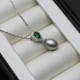 Pearl Pendant Necklace 925 Sterling Silver Chain Wedding