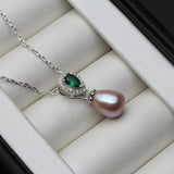 Pearl Pendant Necklace 925 Sterling Silver Chain Wedding