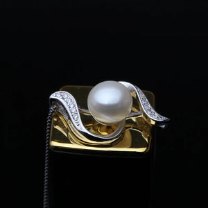 Freshwater Pearl Pendant Necklace For Women, Silver Chain Girl