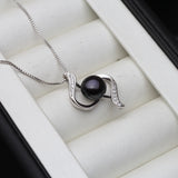 Freshwater Pearl Pendant Necklace For Women, Silver Chain Girl